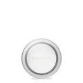 Direct overhead view of HydraPak Recon leakproof Flat Cap to convert 500 ml, 750 ml and 1 litre Recon bottles into a wide mouth bottle for water or dry food storage. Colour: Clear.