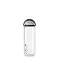 Back view of 750ml HydraPak Recon™ water bottle with twist cap, bail handle and measurement markings – Black/White