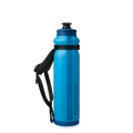 Back view of the HydraPak Tempo Pro 525ml with the handle off to the left. Colour: Blue