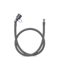 HydraPak gray insulated HydraFusion™ Tube with a black adjustable nozzle and metal connector, coiled on a plain white background. Ships locally