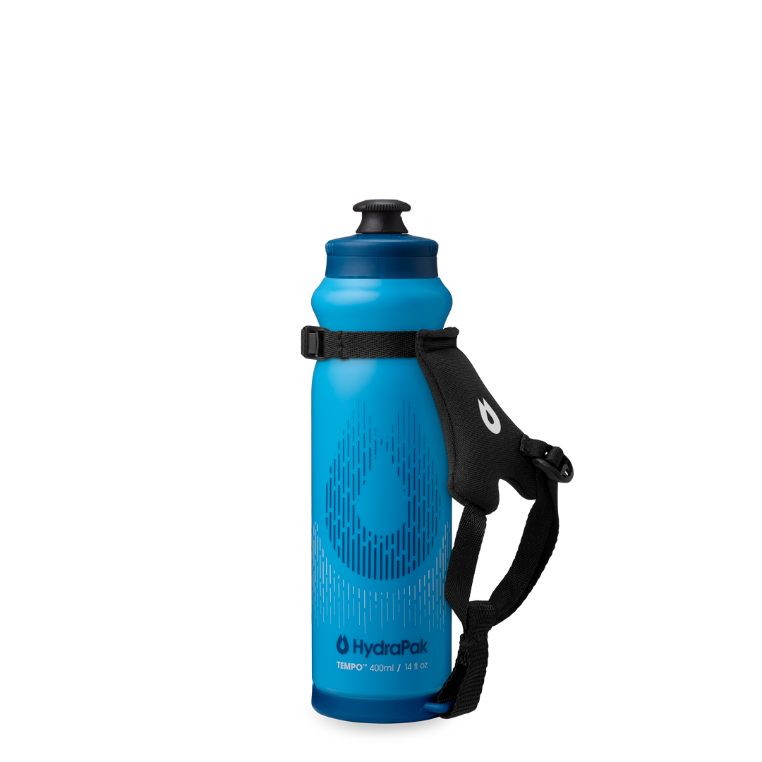 Front view of Tempo Pro 400ml with handle off to the right. Colour: Blue 