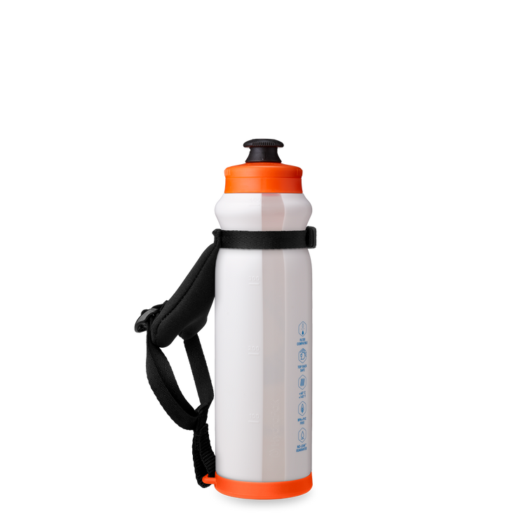 Back view of Tempo Pro 400ml with handle off to the left. Colour: White 