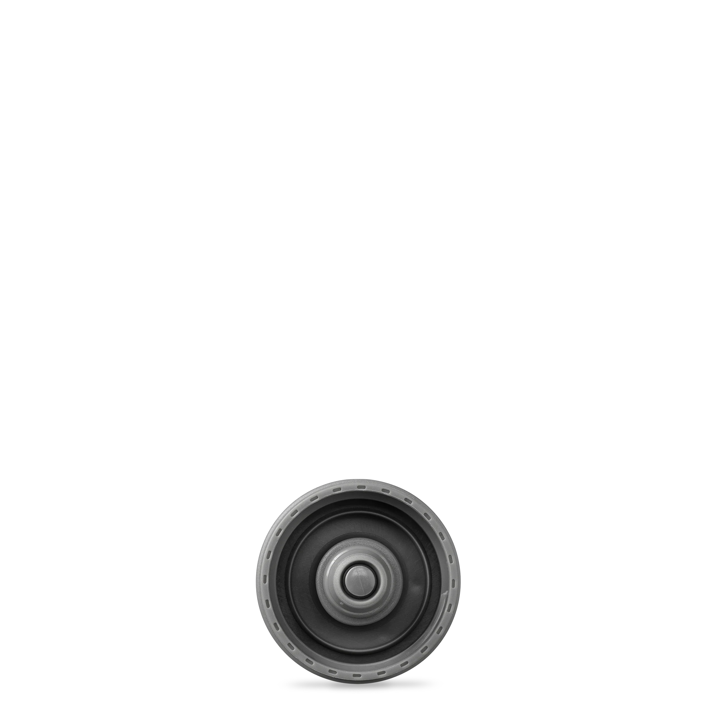 Back view of single HydraPak 42mm Plug-n-Play cap. Colour: Grey. 